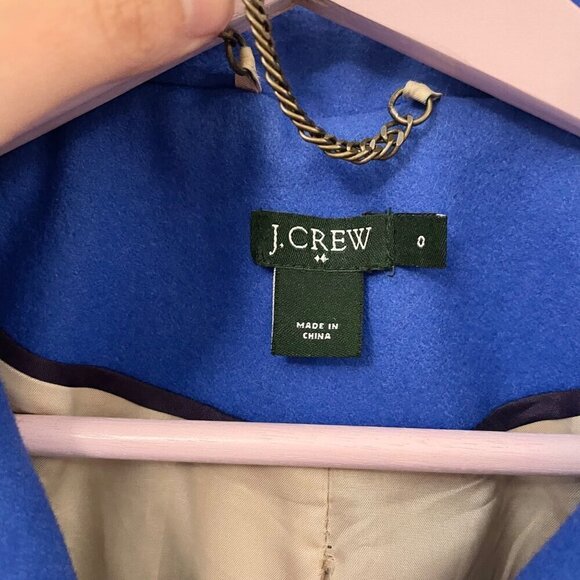 J. Crew Women’s Women's Wool Blend Royal Blue Coat Size 0 - Picture 3 of 7